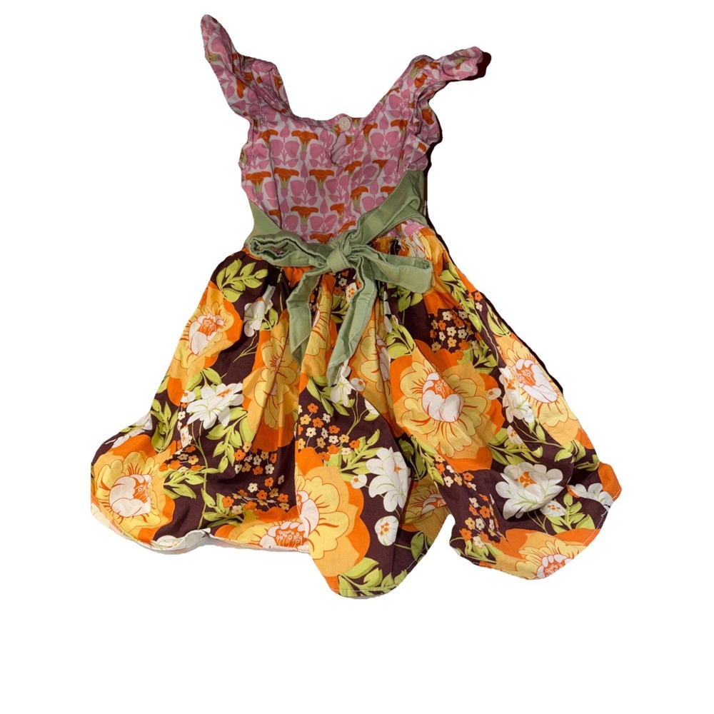 Hopscotch Designs 18 months Yellow Orange‎ Flower Easter Boutique DRESS Flutter - Picture 6 of 6